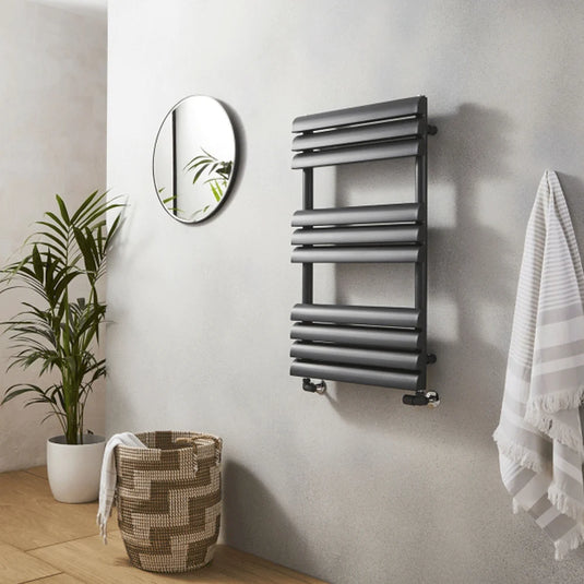 Kartell Venetian Designer Heated Towel Rail 850mm H x 500mm W - Matt Anthracite - Bathroom Shack