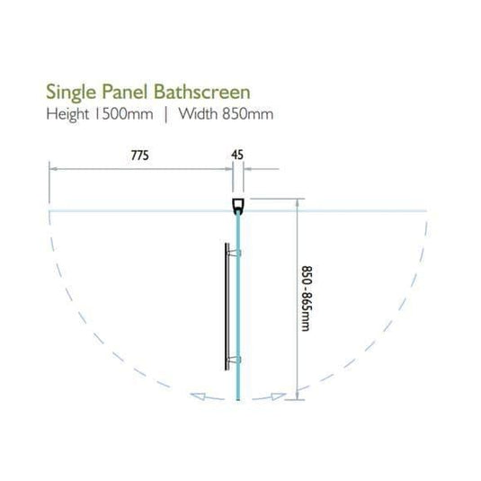 Kudos Inspire 8mm Bath Screen without Towel Rail - Bathroom Shack