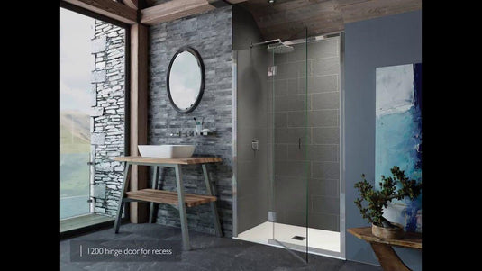 Kudos Pinnacle 8 700mm Hinged Corner Side Panel - Chrome - Bathroom Shack