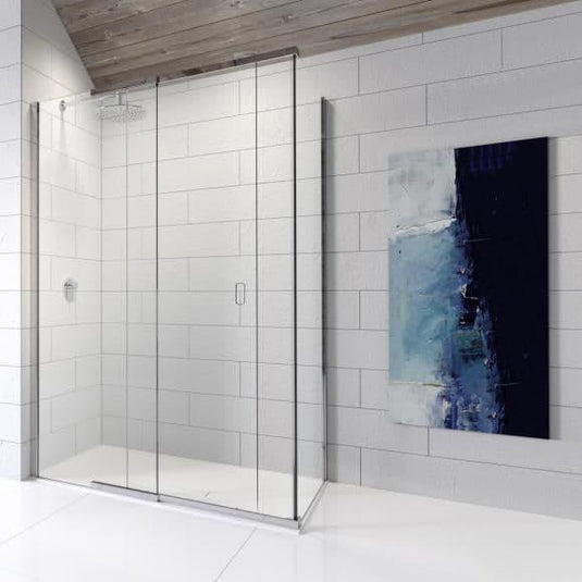 Kudos Pinnacle 8 760mm Side Panel For Sliding Shower Door - Chrome - Bathroom Shack