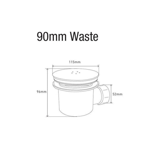 MX 90mm Shower Tray Waste & Cover- White- WBD - Bathroom Shack