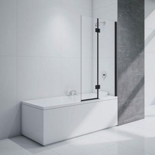 Merlyn Black 900mm 2 Panel Bath Screen Right Hand - BLKMB7R - Bathroom Shack