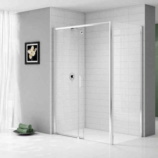 Merlyn Ionic Express 1400mm Low Level Sliding Shower Door - Left Hand - Chrome - A0303LH - Bathroom Shack