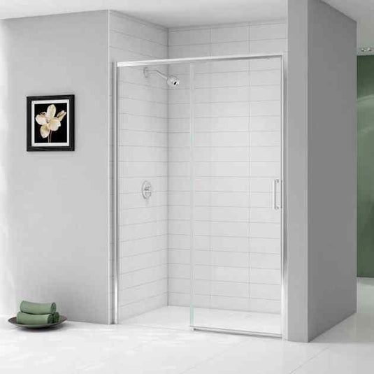 Merlyn Ionic Express 1400mm Low Level Sliding Shower Door - Left Hand - Chrome - A0303LH - Bathroom Shack