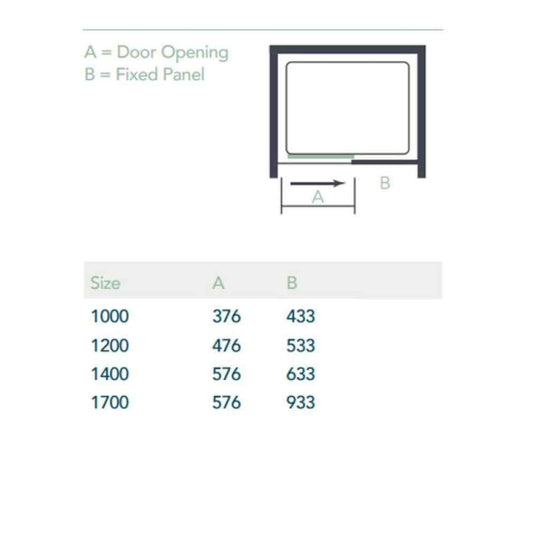 Merlyn Ionic Express 1400mm Low Level Sliding Shower Door - Left Hand - Chrome - A0303LH - Bathroom Shack