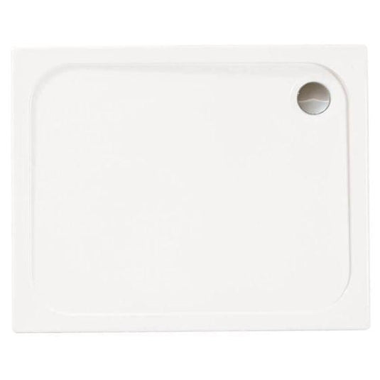 Merlyn MStone 1400 x 800mm Rectangular Shower Tray with 90mm Fast Flow Waste - White - D148RT - Bathroom Shack