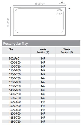 Merlyn Touchstone 1000 x 800mm Antislip Rectangular Shower Tray Without Waste - White - S108RTASTO - Bathroom Shack