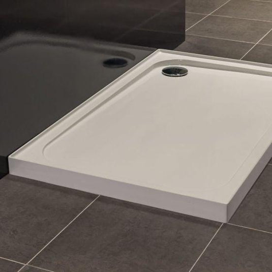 Merlyn Touchstone 1000 x 800mm Upstand Rectangular Shower Tray without Waste - White - S108RTUP - Bathroom Shack