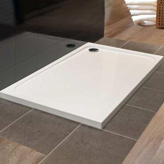 Merlyn Touchstone 1000 x 900mm Antislip Rectangular Shower Tray Without Waste - White - S109RTASTO - Bathroom Shack