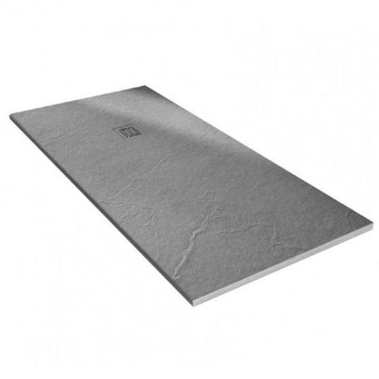 Merlyn Truestone 1400 x 900mm Rectangular Shower Tray with Integrated Waste - Fossil Grey - T149RTF - Bathroom Shack
