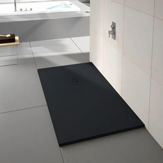 Merlyn Truestone 1700 x 800mm Rectangular Shower Tray with Integrated Waste - Black - T178RTB - Bathroom Shack