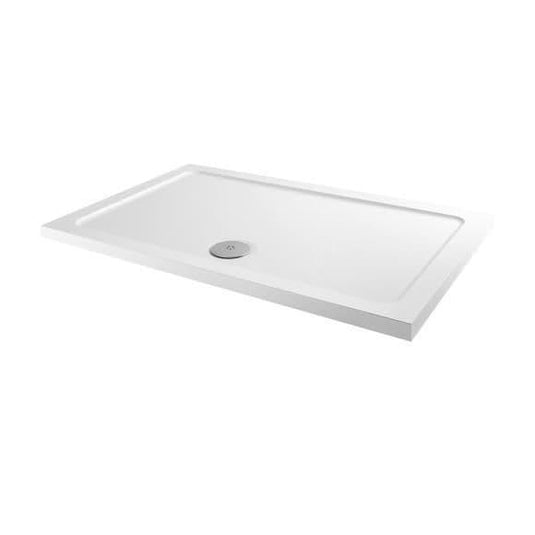 MX Elements 1100 x 700mm Antislip Rectangular Shower Tray - White - Bathroom Shack