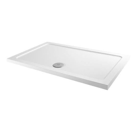 MX Elements 1100 x 700mm Low Profile Rectangular Shower Tray - White - Bathroom Shack
