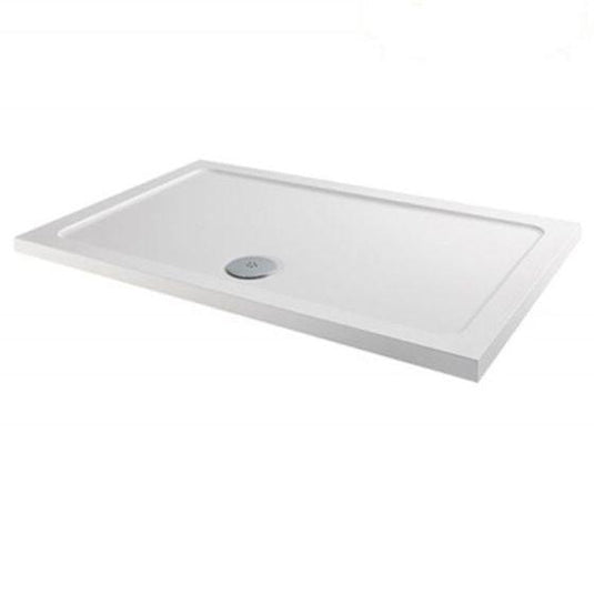 MX Elements 1100 x 800mm Anti-Slip Rectangular Shower Tray - White - ASSPS - Bathroom Shack