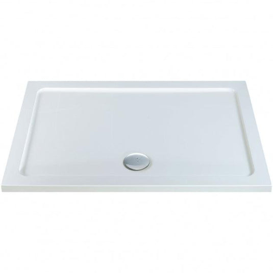 MX Elements 1100mm x 900mm Anti-Slip Rectangular Shower Tray - White - ASXHG - Bathroom Shack