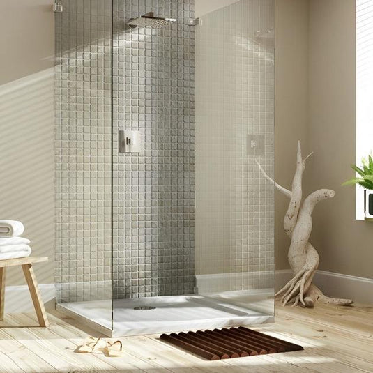 MX Elements 1100mm x 900mm Anti-Slip Rectangular Shower Tray - White - ASXHG - Bathroom Shack