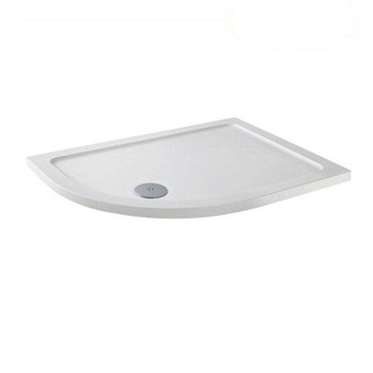 MX Elements 1400 x 800mm Anti-Slip Offset Quadrant Shower Tray (LH) - White - ASX79 - Bathroom Shack