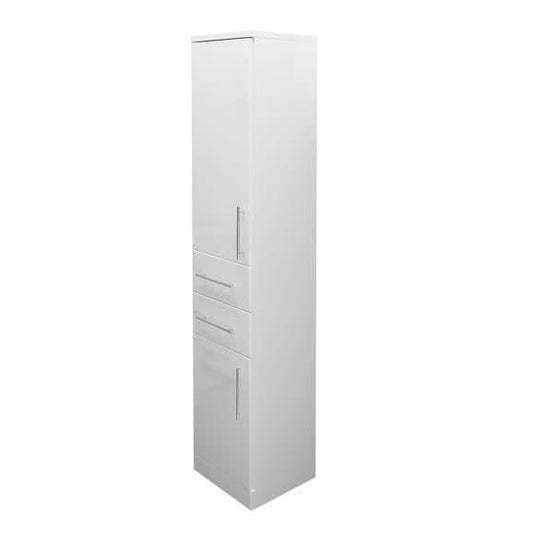 Oceana Arctic 350mm 2 Door Tall Unit - Gloss White - Bathroom Shack