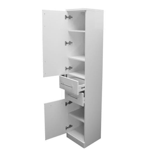 Oceana Arctic 350mm 2 Door Tall Unit - Gloss White - Bathroom Shack