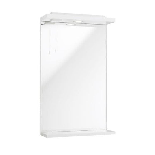 Oceana Arctic 450mm Mirror & Light Wall Unit - Gloss White - Bathroom Shack