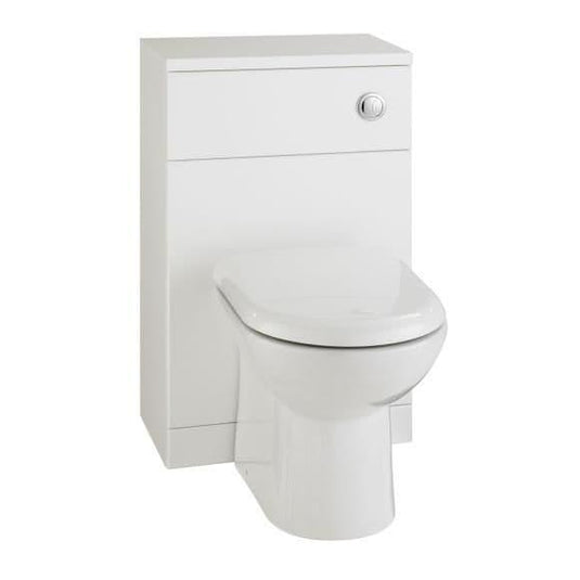 Oceana Arctic 500mm Back to Wall WC Toilet Unit in Gloss White - Bathroom Shack