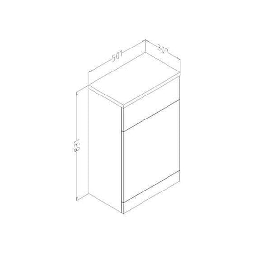 Oceana Arctic 500mm Back to Wall WC Toilet Unit in Gloss White - Bathroom Shack