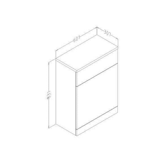 Oceana Arctic 600mm Back to Wall WC Toilet Unit - Gloss White - Bathroom Shack