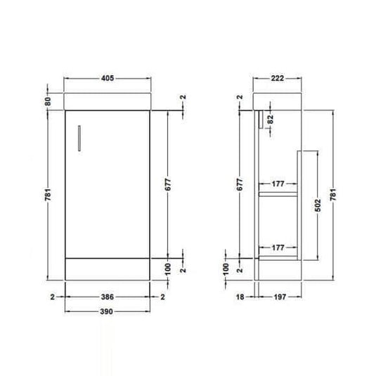 Oceana Bijou 400 Floorstanding Vanity Unit & Basin in Gloss White - Bathroom Shack