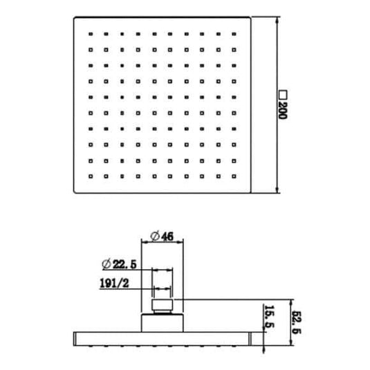Oceana Blox Square Shower Sliding Rail Kit - Bathroom Shack
