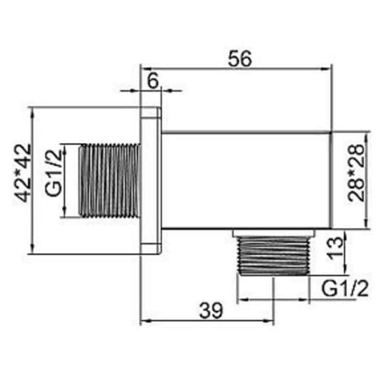 Oceana Blox Square Shower Wall Outlet Elbow - Bathroom Shack