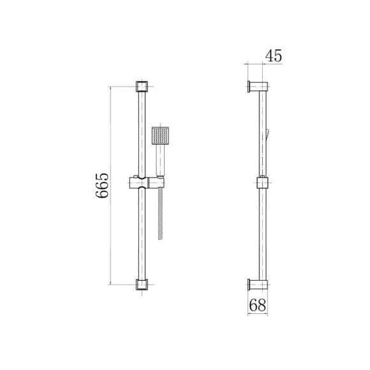 Oceana Blox Thermostatic Bar Shower Valve with Sliding Rail Kit - Bathroom Shack