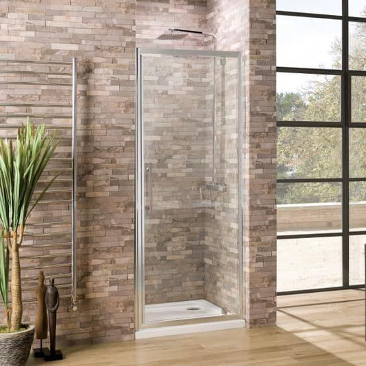 Oceana Crystal 700mm Pivot Door (6mm Glass) - Chrome - Bathroom Shack