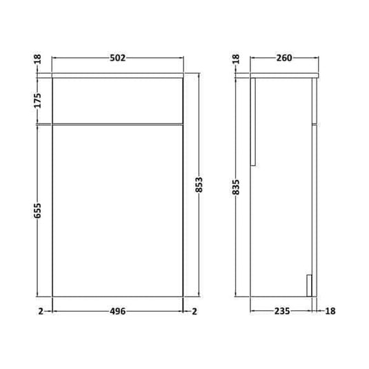 Oceana Eden 500 Back to Wall WC Toilet Unit Gloss in Gloss White - Bathroom Shack