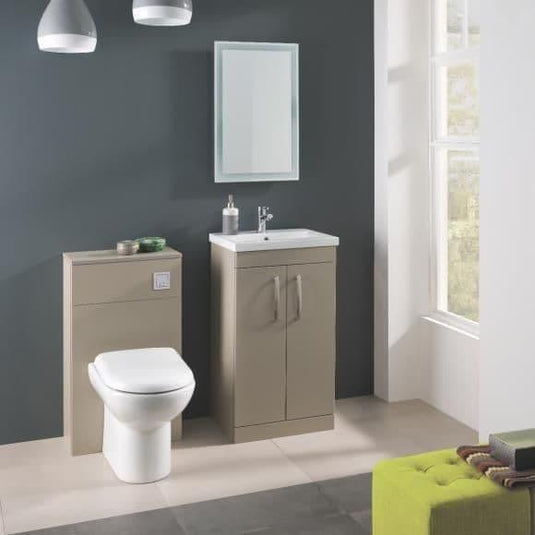 Oceana Eden 500 Back to Wall WC Toilet Unit Gloss in Stone Grey - Bathroom Shack