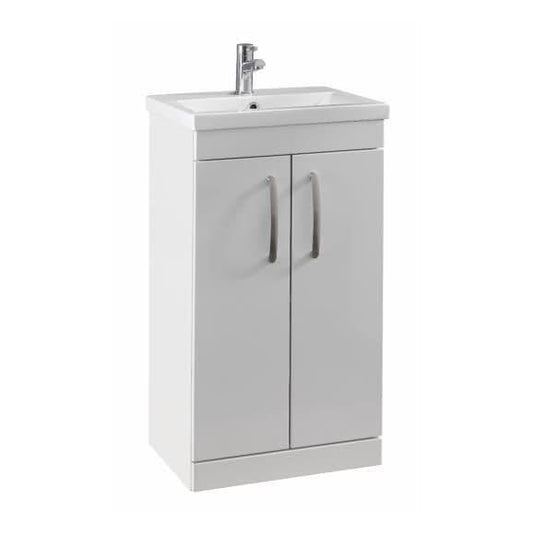 Oceana Eden 500mm Floorstanding Vanity Unit & Basin in Gloss White - Bathroom Shack