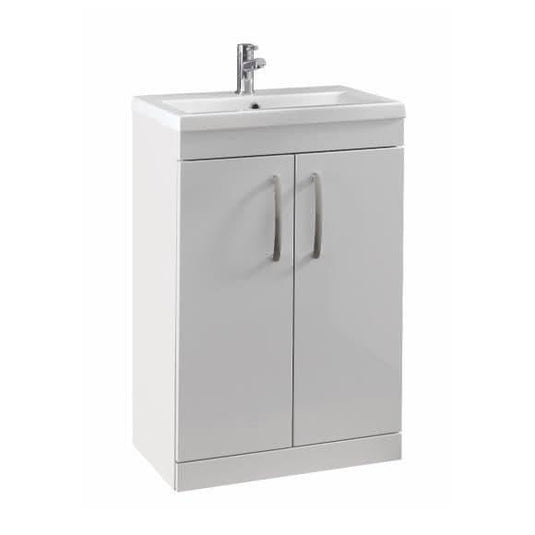 Oceana Eden 600mm Floorstanding Vanity Unit & Basin in Gloss White - Bathroom Shack
