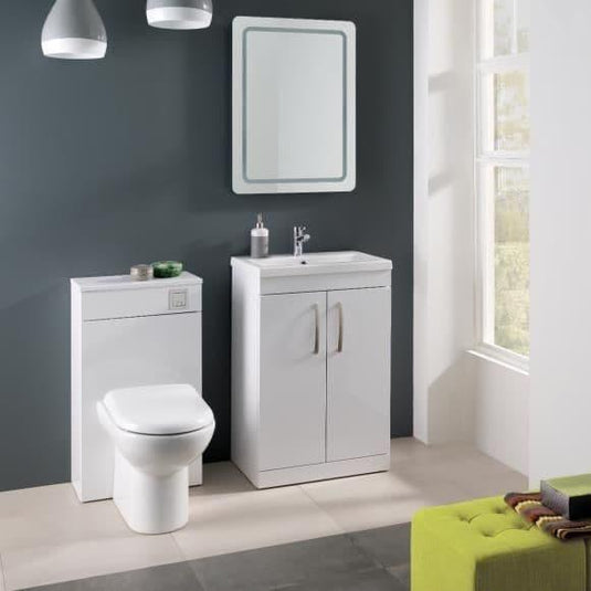 Oceana Eden 600mm Floorstanding Vanity Unit & Basin in Gloss White - Bathroom Shack