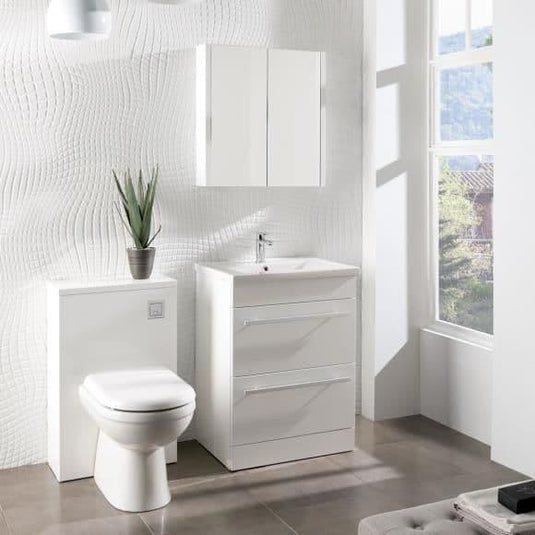 Oceana Kara 500mm Toilet Unit - White - Bathroom Shack