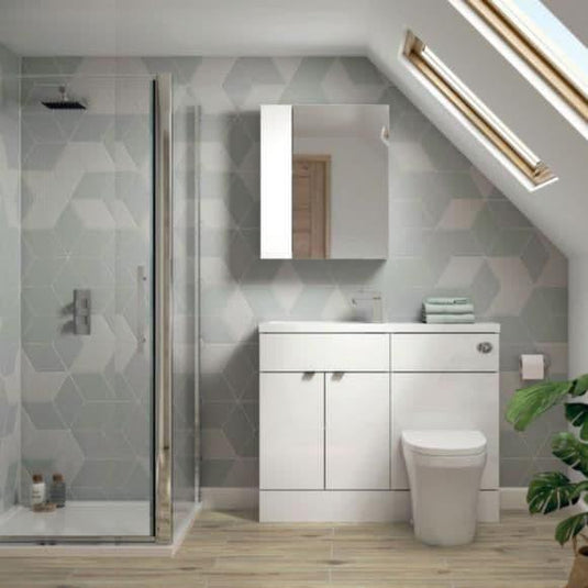 Oceana Rio 1200 Type A Furniture Set & Basin in Gloss White (LH) - Bathroom Shack