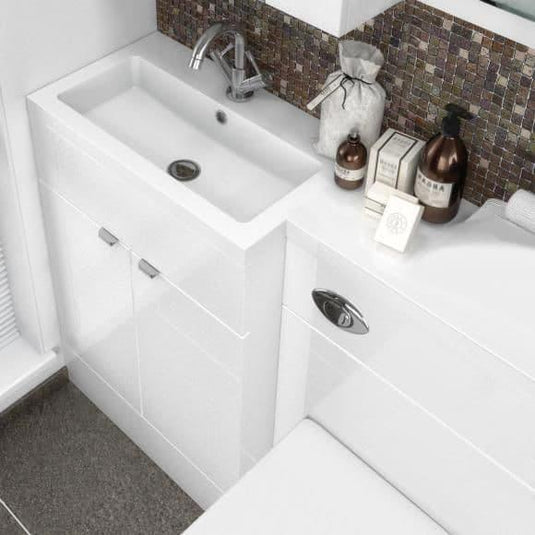 Oceana Rio 1200 Type A Furniture Set & Basin in Gloss White (LH) - Bathroom Shack