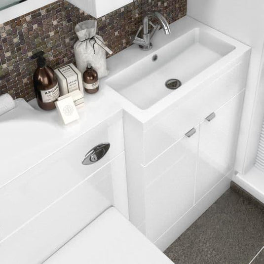 Oceana Rio 1200 Type A Furniture Set & Basin in Gloss White (RH) - Bathroom Shack