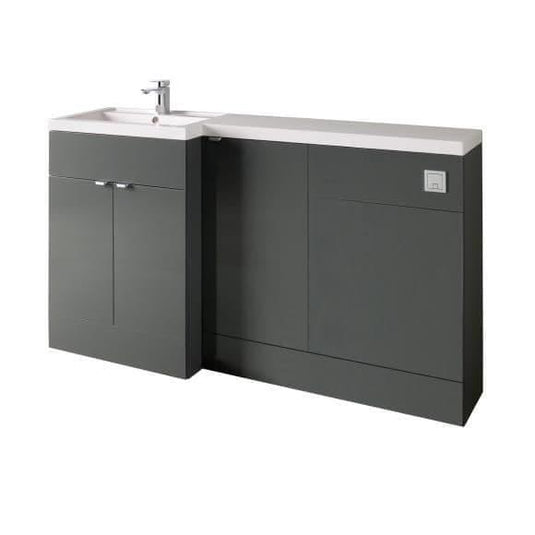 Oceana Rio 1500 Type B Furniture Set & Basin in Grey Gloss (LH) - Bathroom Shack