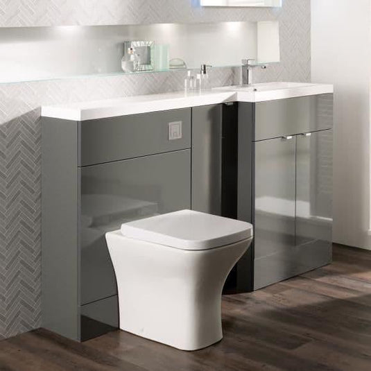 Oceana Rio 1500 Type B Furniture Set & Basin in Grey Gloss (RH) - Bathroom Shack