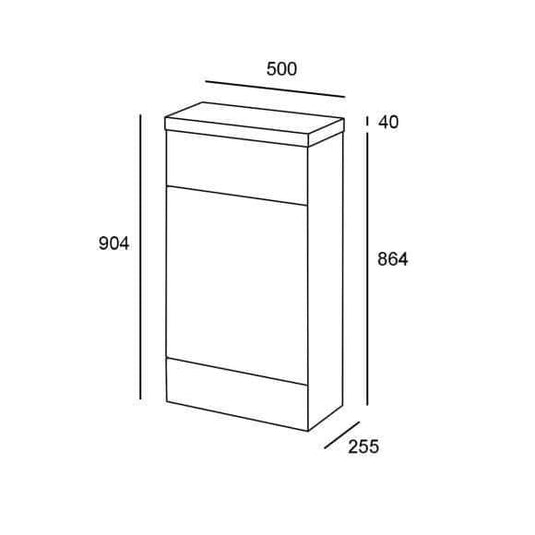 Oceana Rio 500mm WC Toilet Unit & Polymarble Worktop in Gloss White - Bathroom Shack
