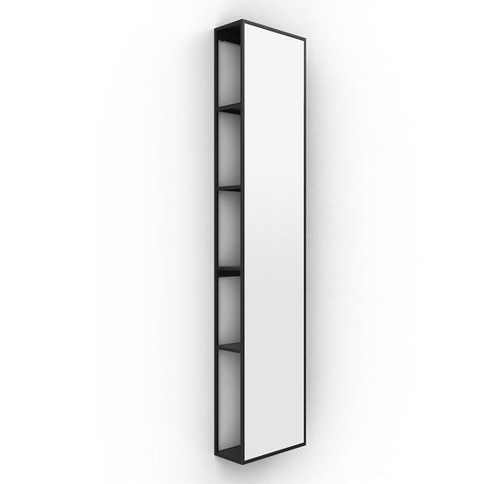 Origins Dockside Mirror With Open Shelving 140 - Black - Bathroom Shack