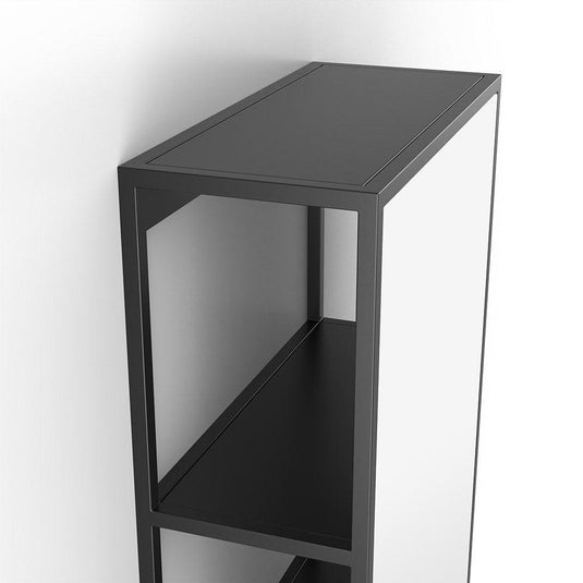 Origins Dockside Mirror With Open Shelving 30 - Black - Bathroom Shack