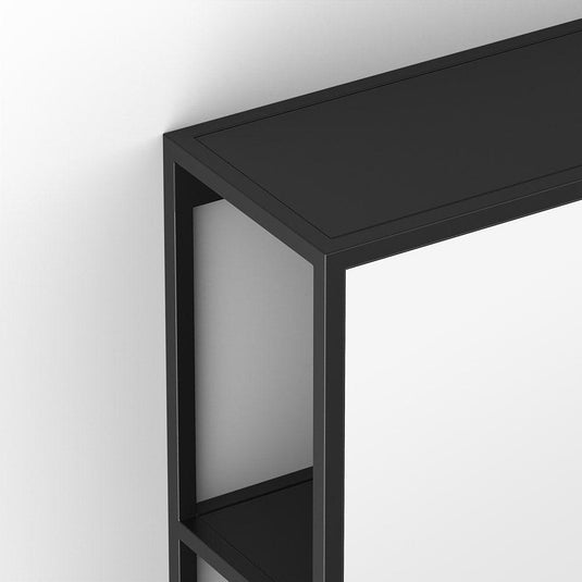 Origins Dockside Mirror With Open Shelving 30 - Black - Bathroom Shack