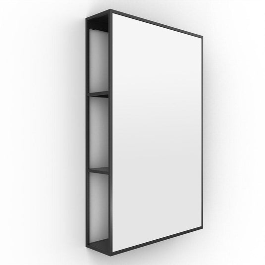 Origins Dockside Mirror With Open Shelving 50 - Black - Bathroom Shack