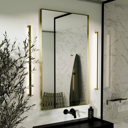 Origins Newington Rectangular Mirror 120 - Brushed Brass - Bathroom Shack