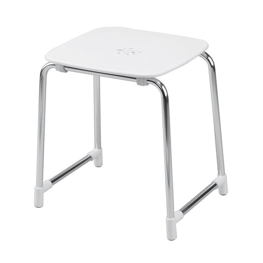 Origins Prima Classe Bathroom Stool - White/Chrome - Bathroom Shack
